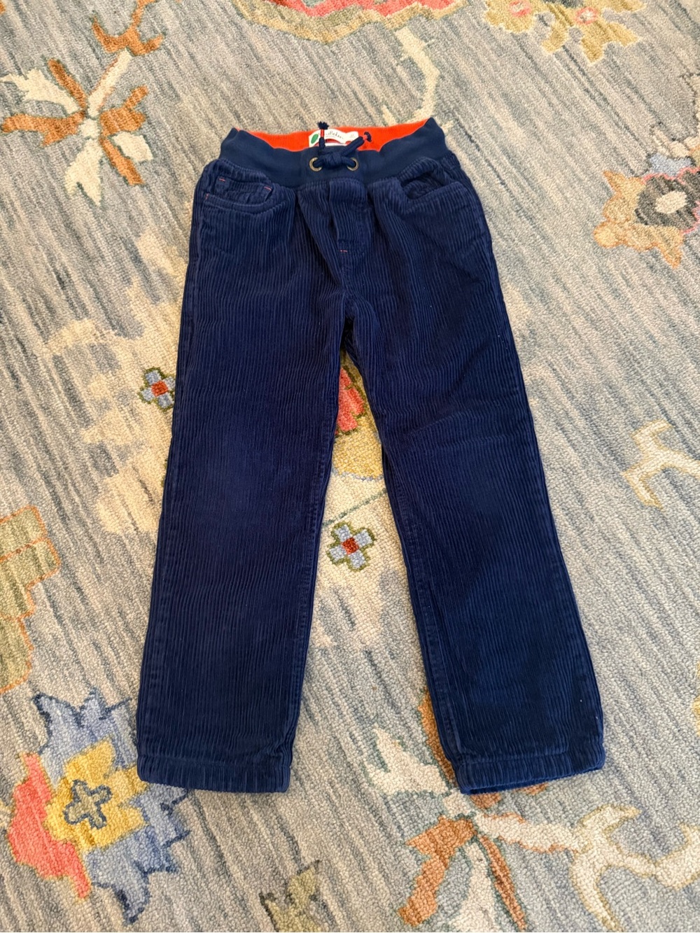 Mini Boden Navy Corduroy boys Pants Elastic Waist size 5 year